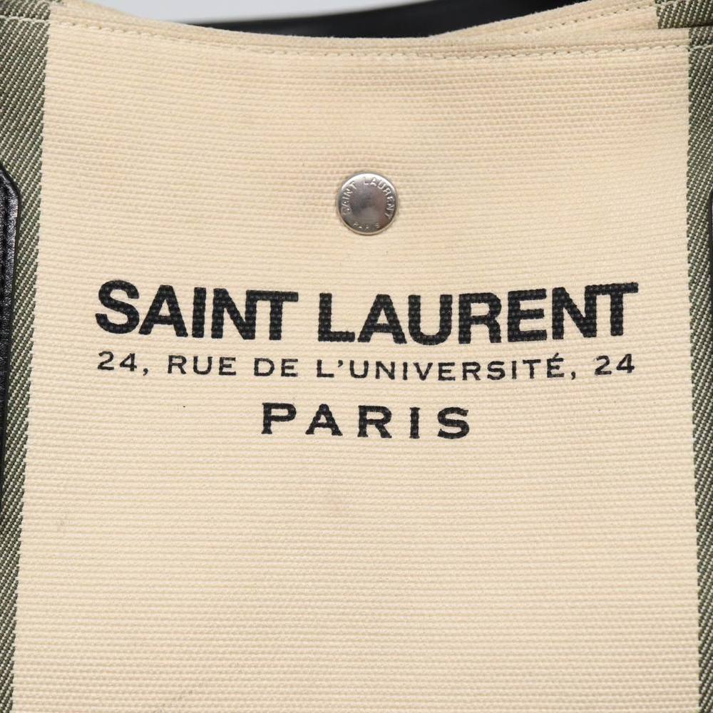 SAINT LAURENT Tote Bag Canvas Beach Shopping East West Beige Auth bs16034 - Picture 15 of 16